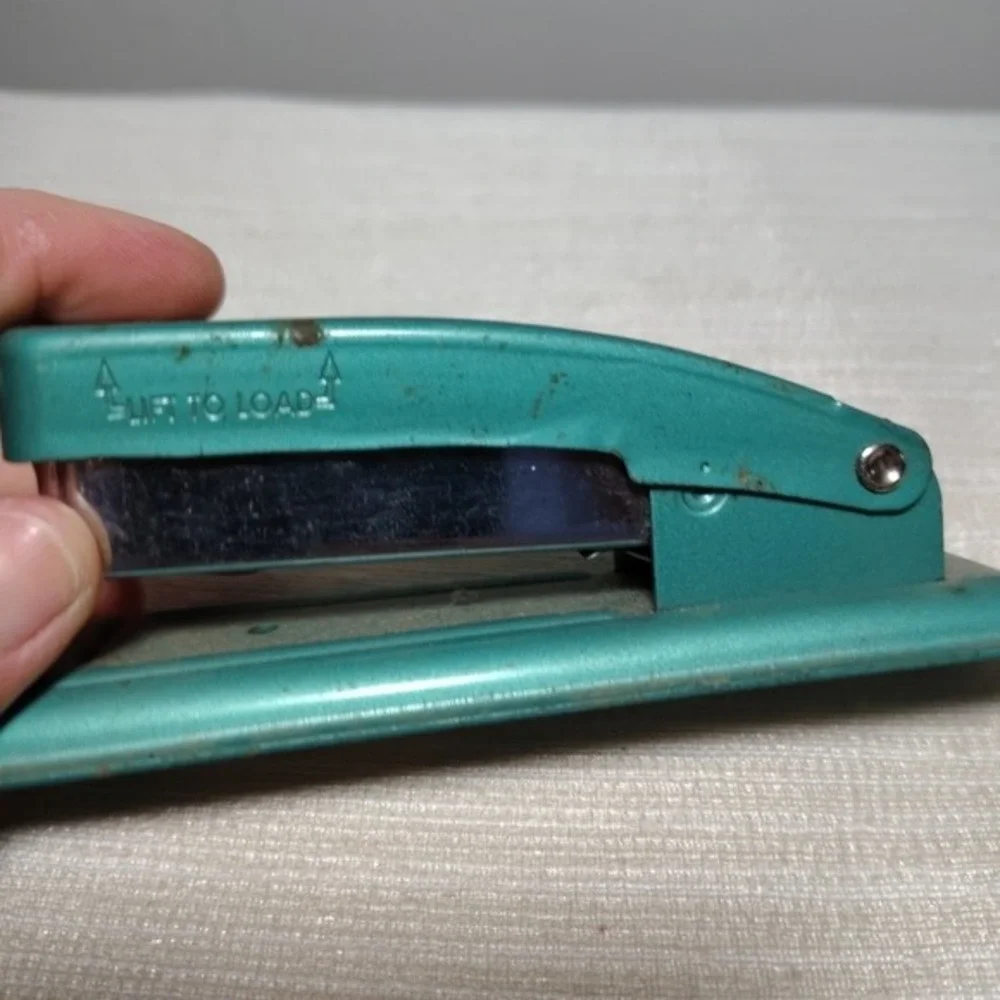 Swingline Cub Stapler Teal‎ Mid Century Metal Desk Office Tool USA Made Vtg